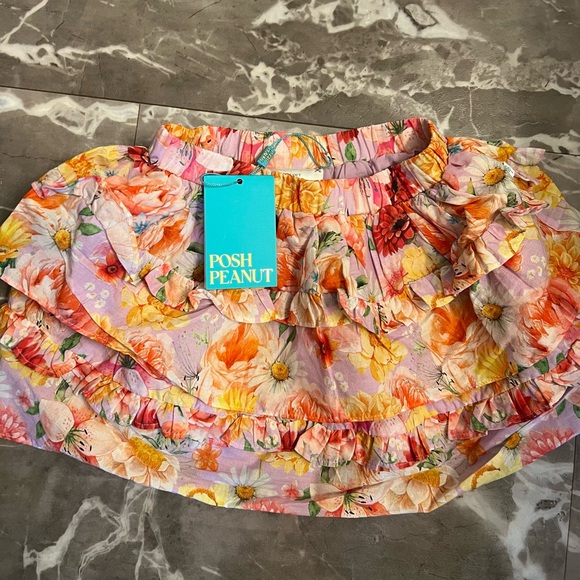 Posh Peanut Other - Posh Peanut 4t ruffle mini skirt NWT floral Nala